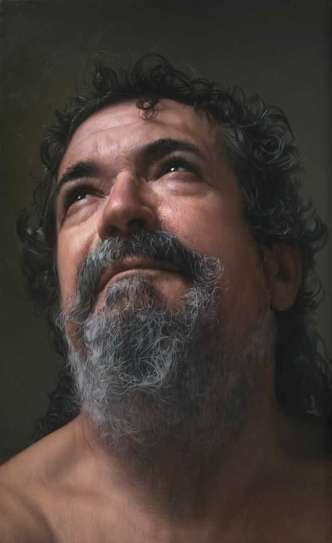 retrato hiperrealista de Javier Arizabalo